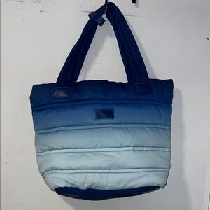 IFLY Blue Ombre Puffy Tote Carry On Bag with Trolley Strap